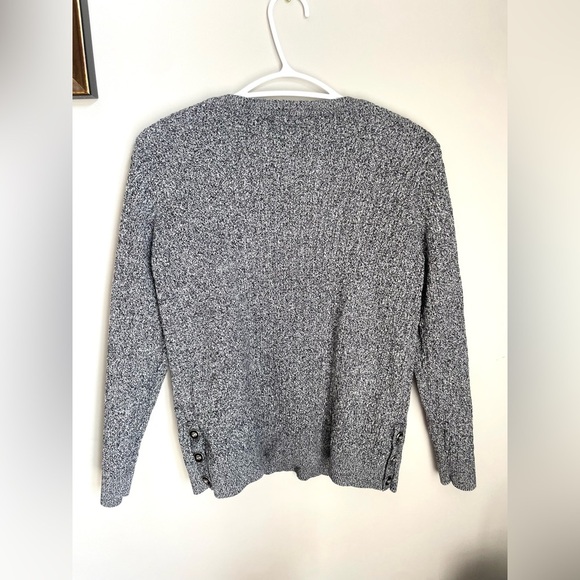 Karen Scott Gray V-Neck Sweater Classic Knit - Picture 4 of 6
